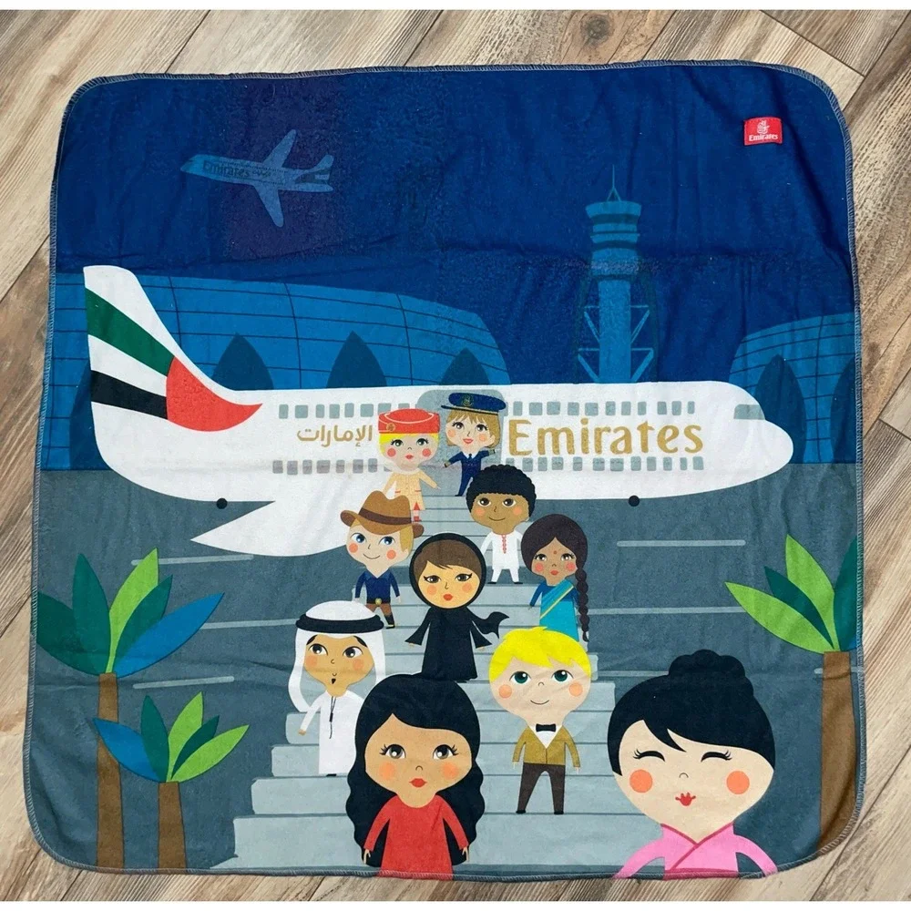 EMIRATES‎ Fly with Me Airplane with people Travel Blanket 31